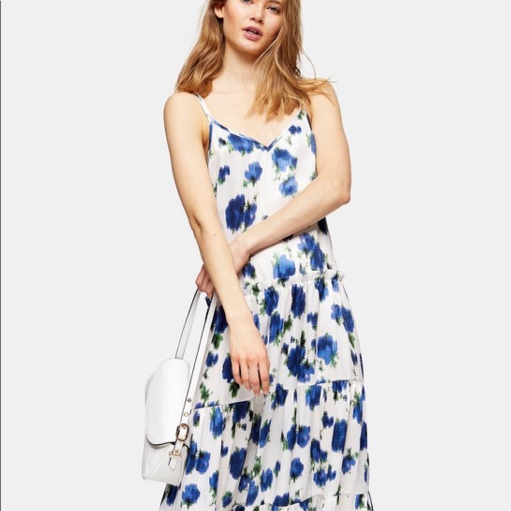 NWOT Topshop Satin Midi Dress